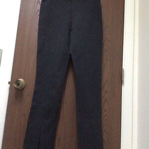 Banana Republic Women's gray stretch pants center seams front slit, viscose,M